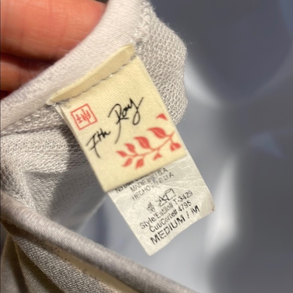 7th Ray Gray and White Tie-Dye Striped Women's Twist Tank Top size M - Picture 8 of 8